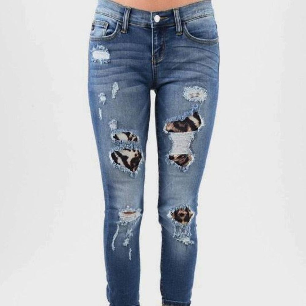 Judy Blue Leopard Patch Jeans